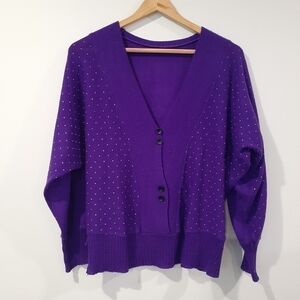 Lightweight 80's purple cardigan